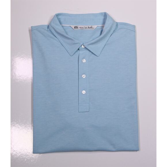 Travis Mathew Light Blue Cotton Performance Golf Polo Shirt Men's XL - Picture 1 of 7